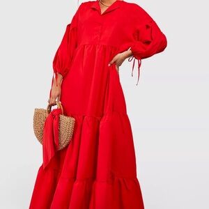 Boohoo BUTTON THROUGH MAXI DRESS